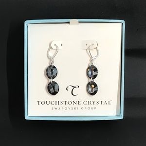 Touchstone Swarovski crystal earrings in Night Silver